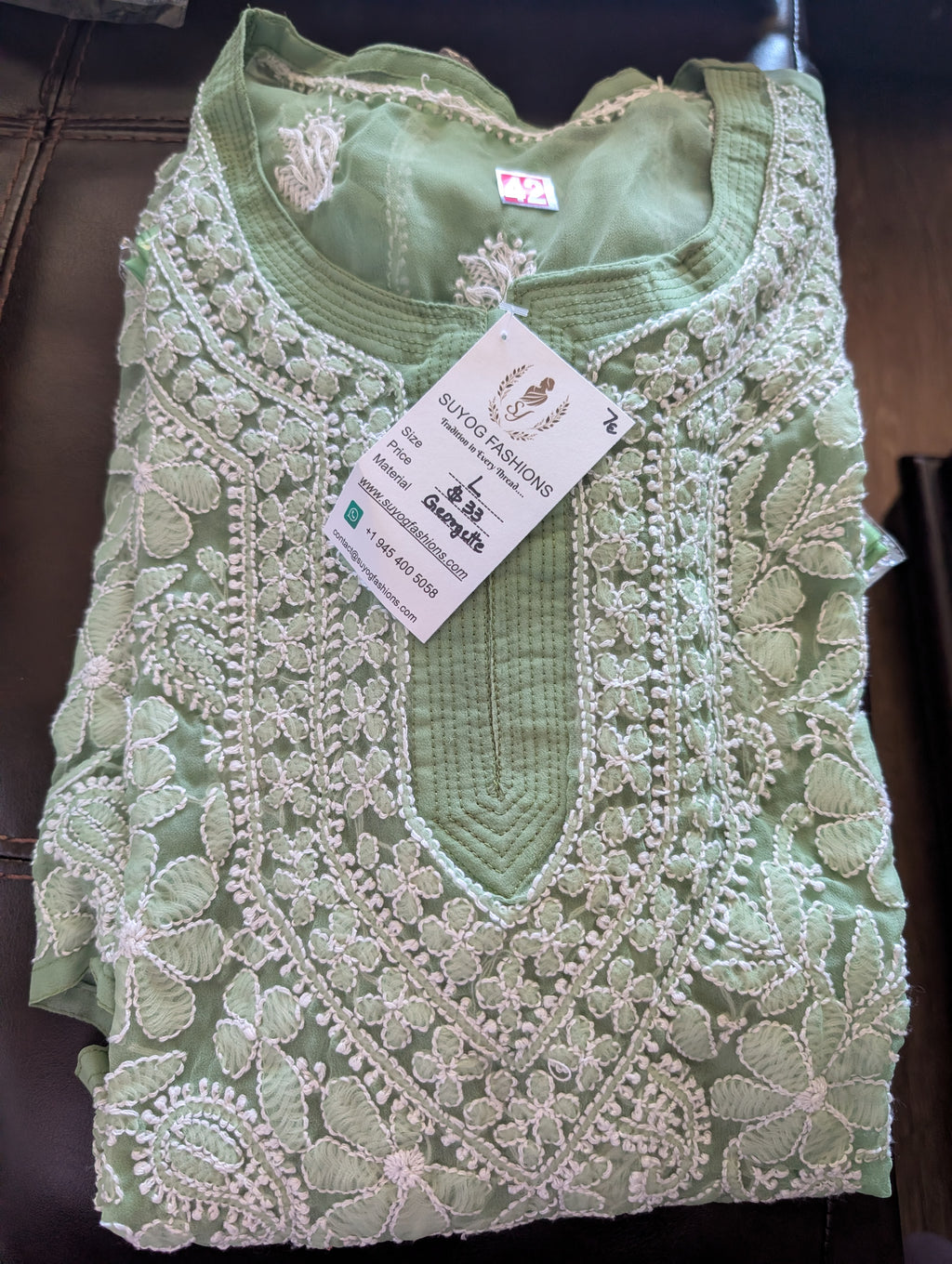 Georgette Chikankari Kurti with Shameez