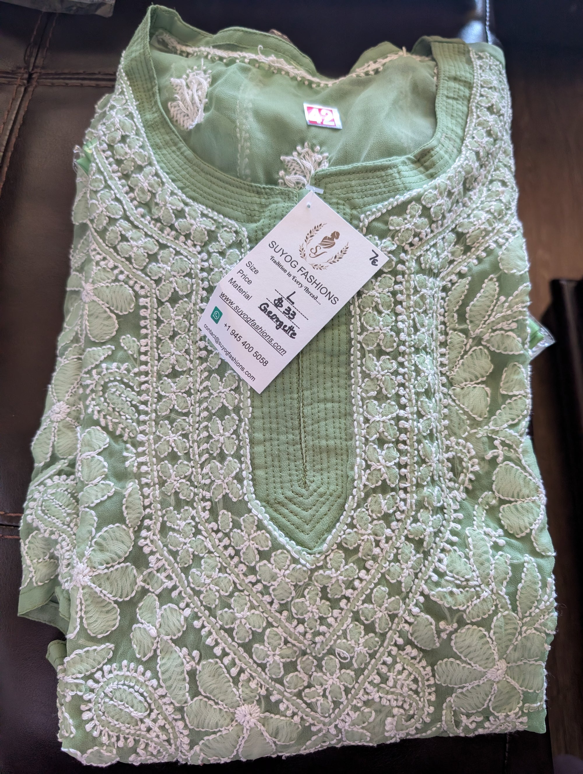 Georgette Chikankari Kurti with Shameez