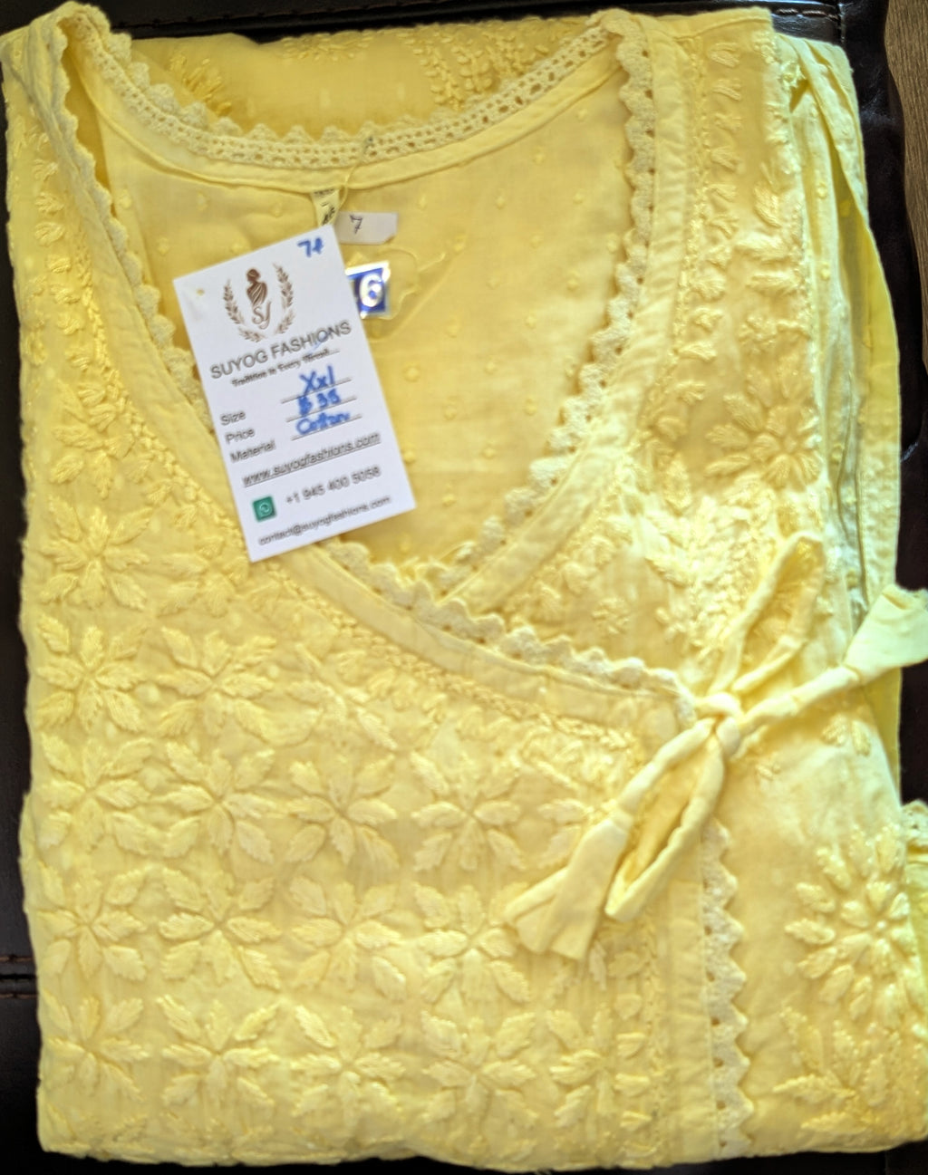 Angrakha cotton Dobby Chikankari