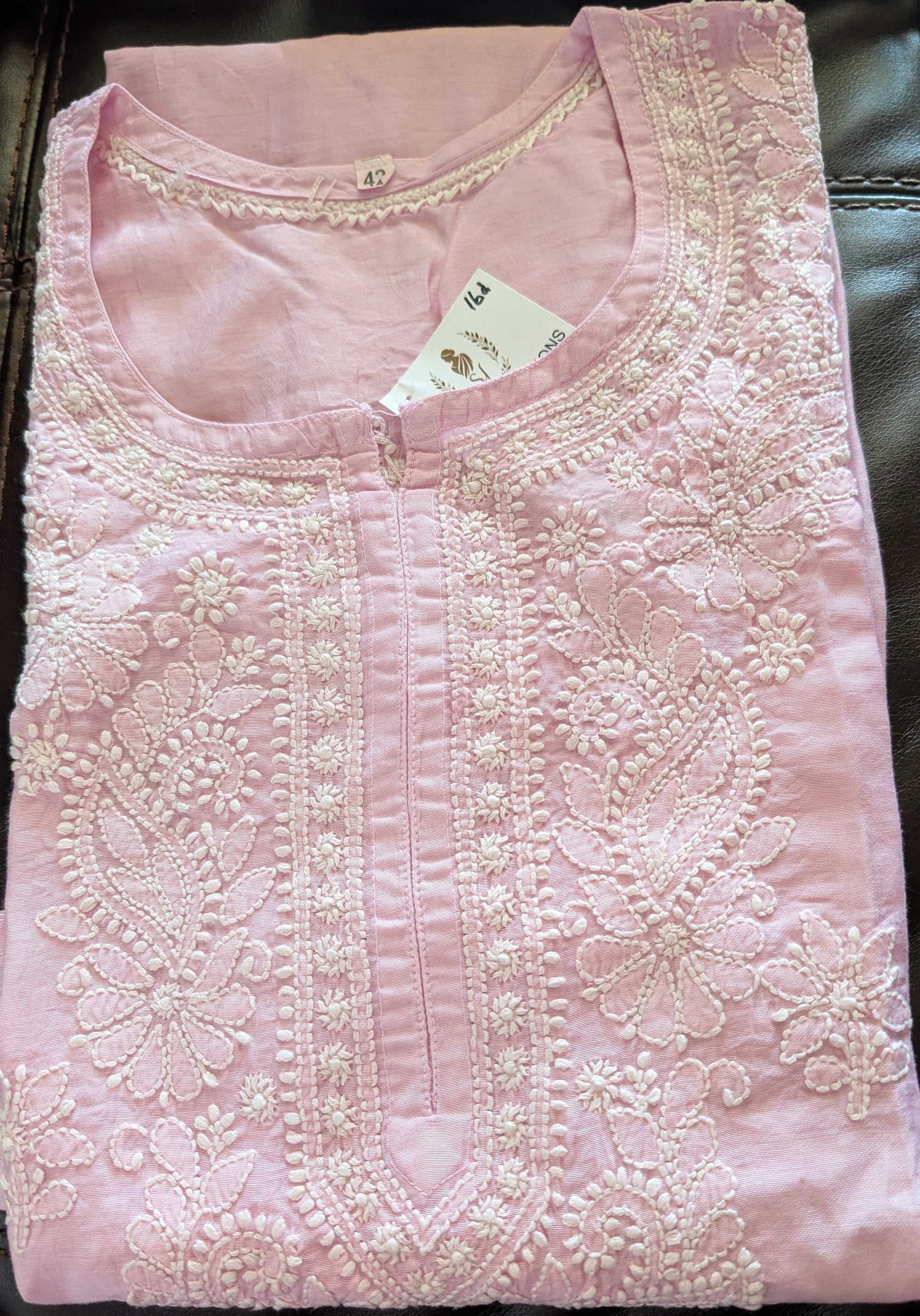 Chanderi Chikankari Kurti