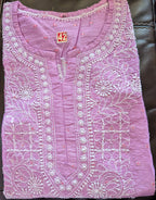 Chanderi Chikankari Kurti