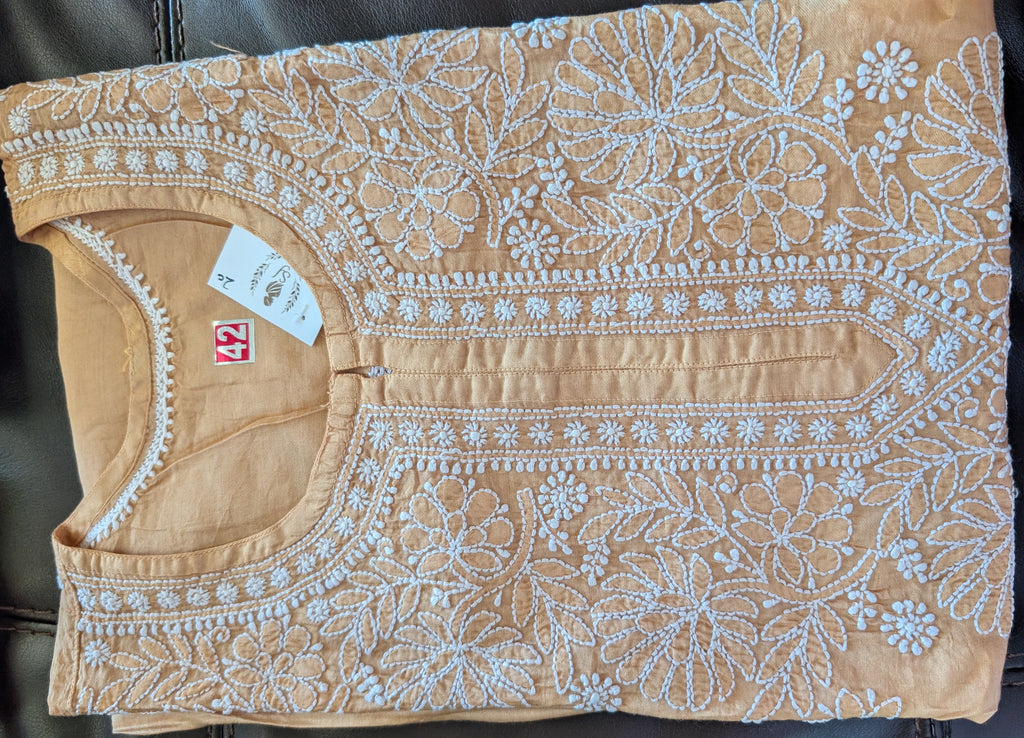 Chanderi Chikankari Kurti
