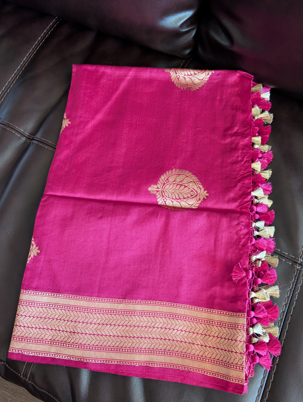 Banarasi silk Duppatta Pink