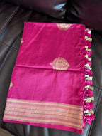 Banarasi silk Duppatta Pink