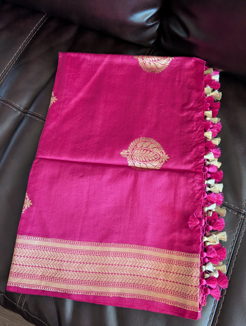 Banarasi silk Duppatta Pink