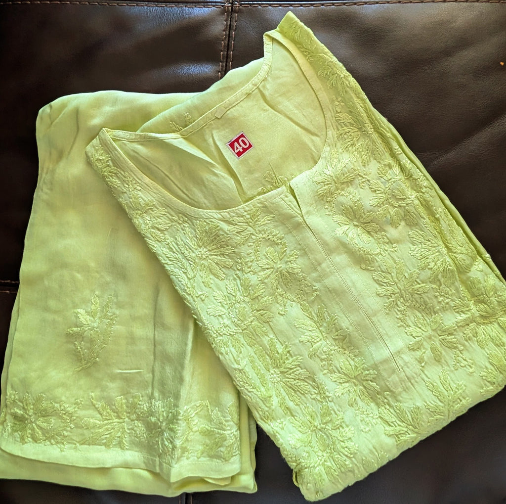Muslin Chikankari Kurti with Matching Palazzo