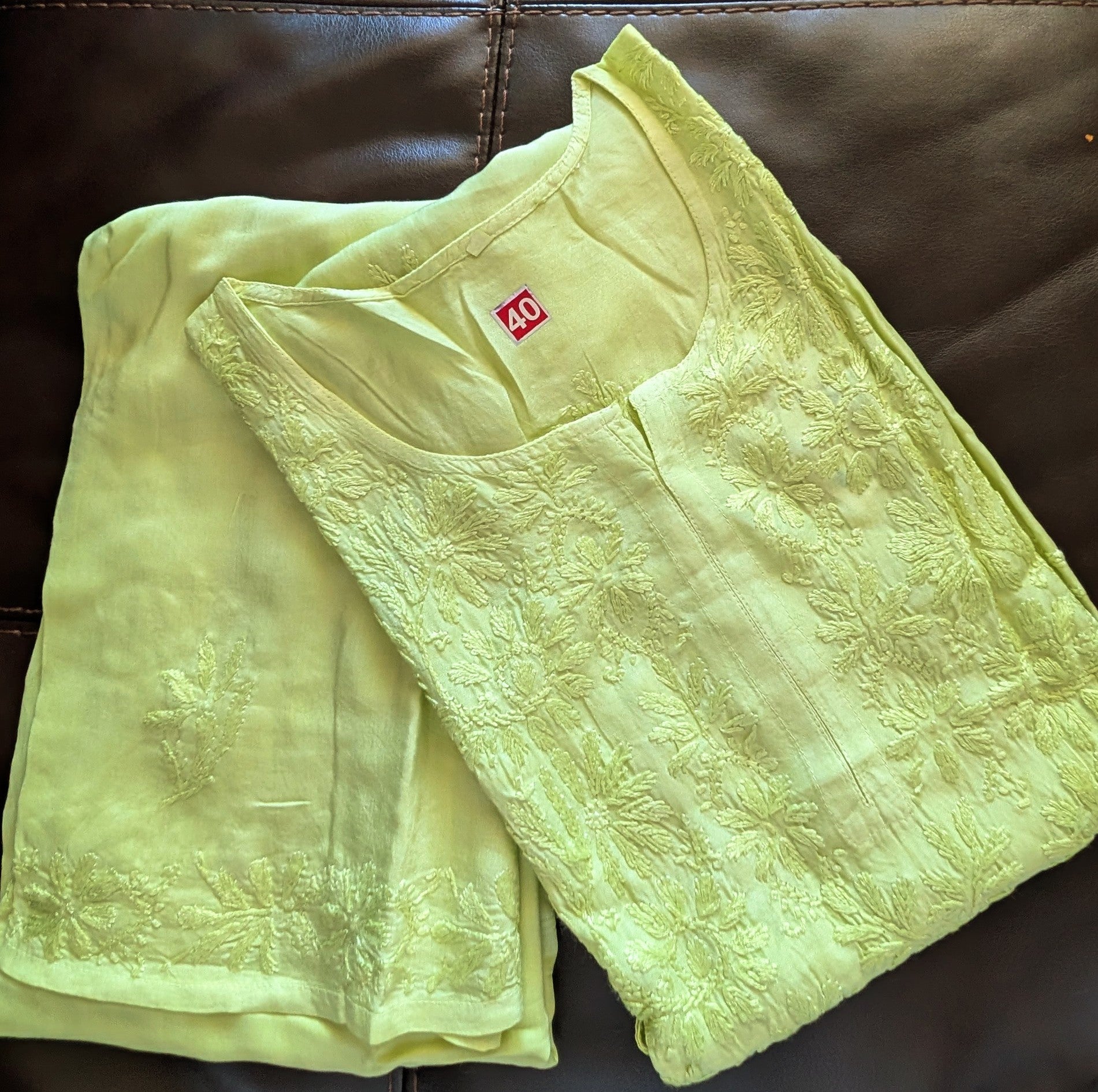 Muslin Chikankari Kurti with Matching Palazzo