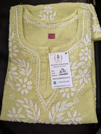 Blue Chanderi Chikankari Short Top