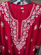 Modal Chikankari Long Kurtis in Vibrant Colors