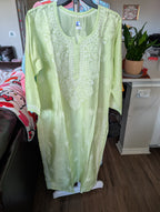 Chanderi Chikankari Kurti with Cut Daani work