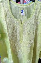 Chanderi Chikankari Kurti with Cut Daani work