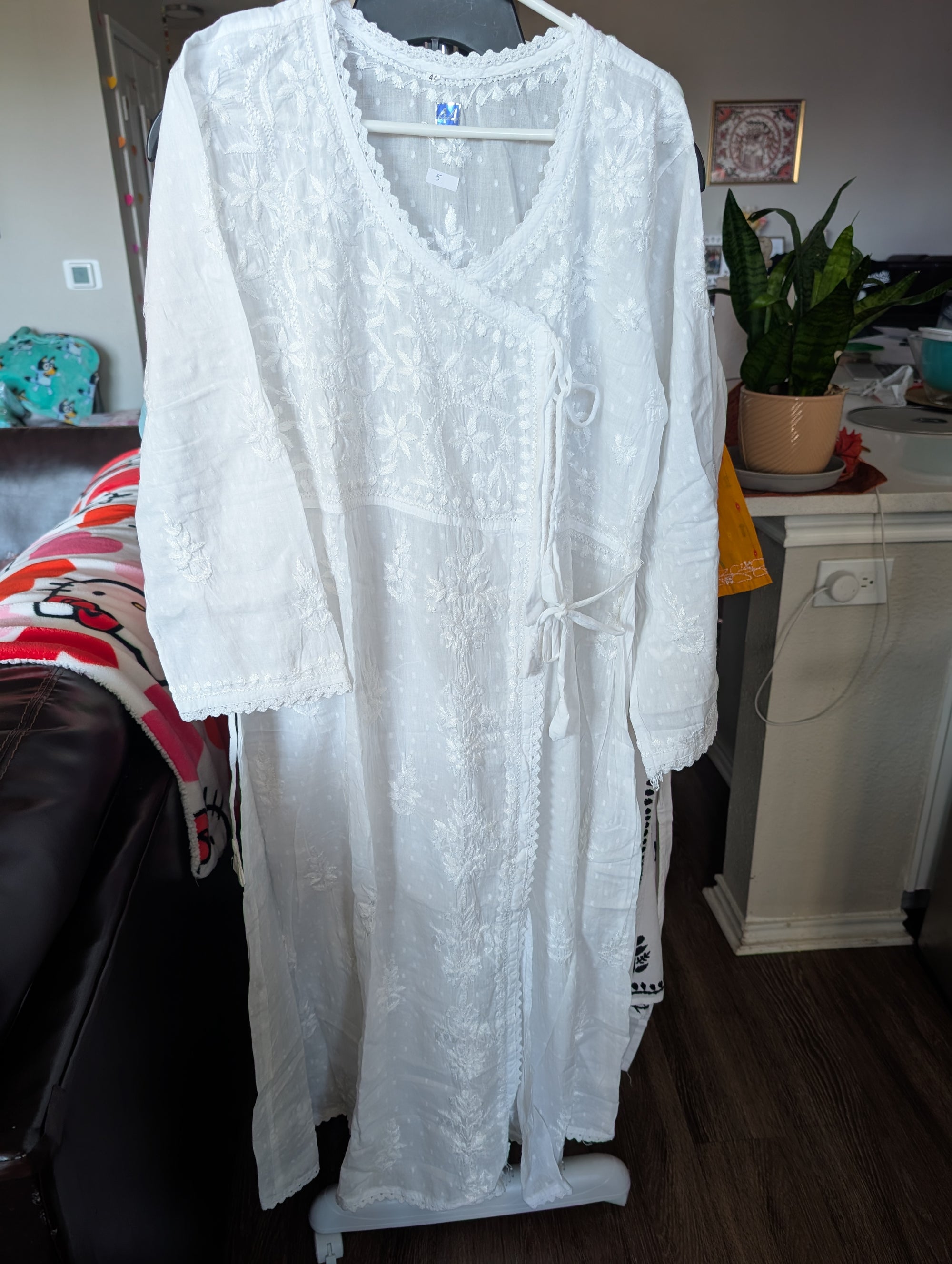 Angrakha cotton Dobby Chikankari