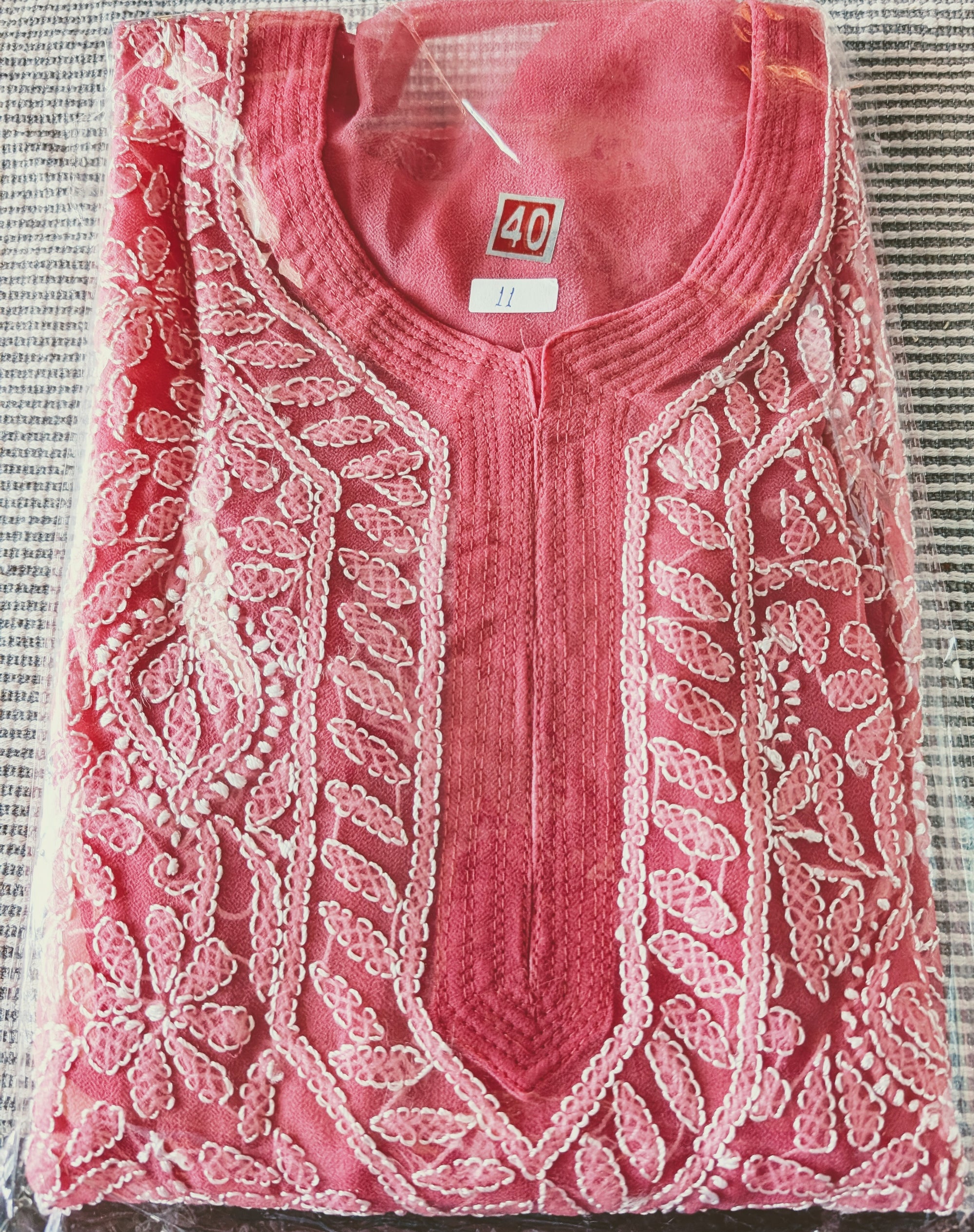 Georgette Chikankari Kurti with Shameez and silk thread