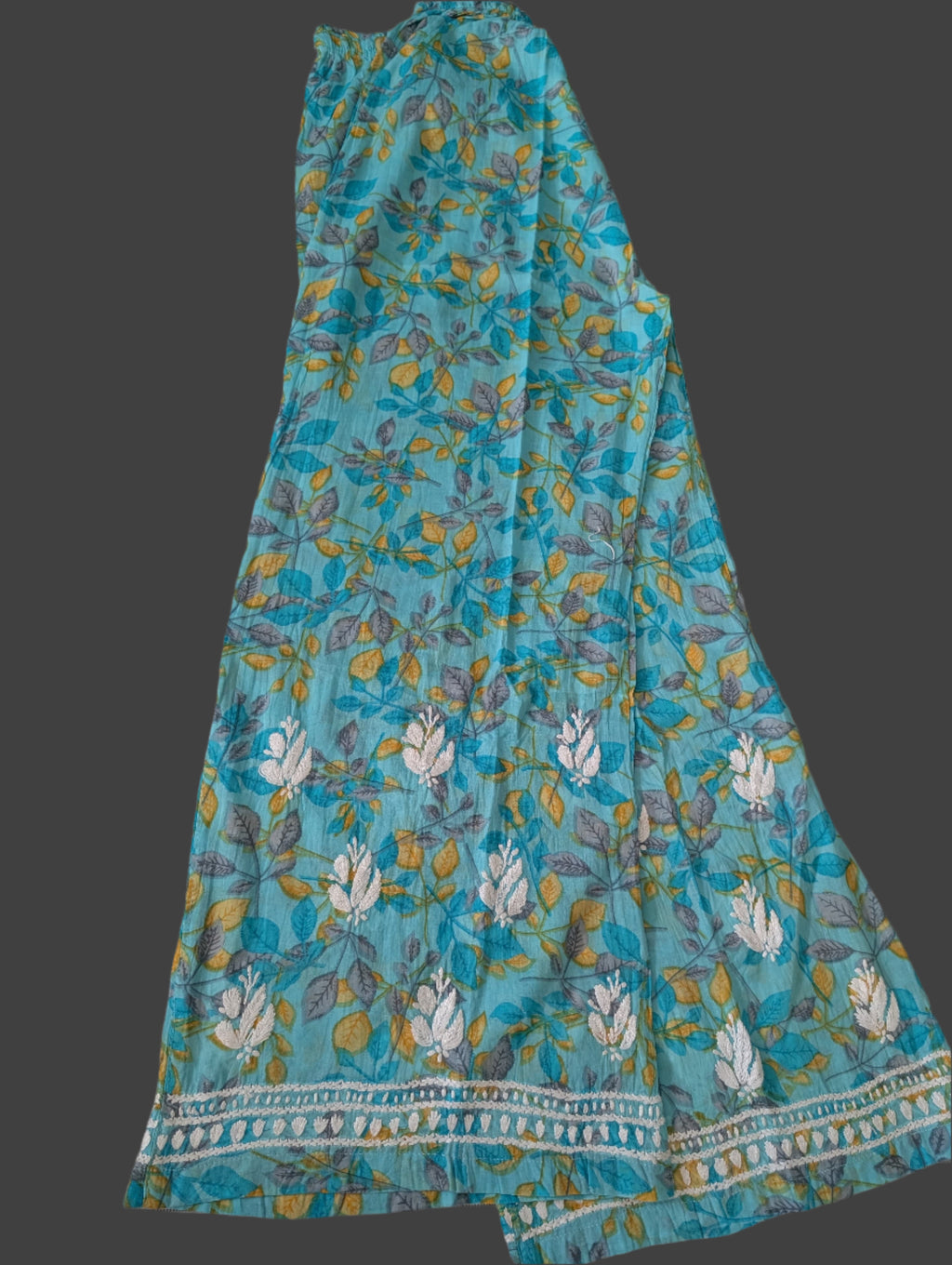 Printed Mul Cotton Chikankari Kurti with Palazzo