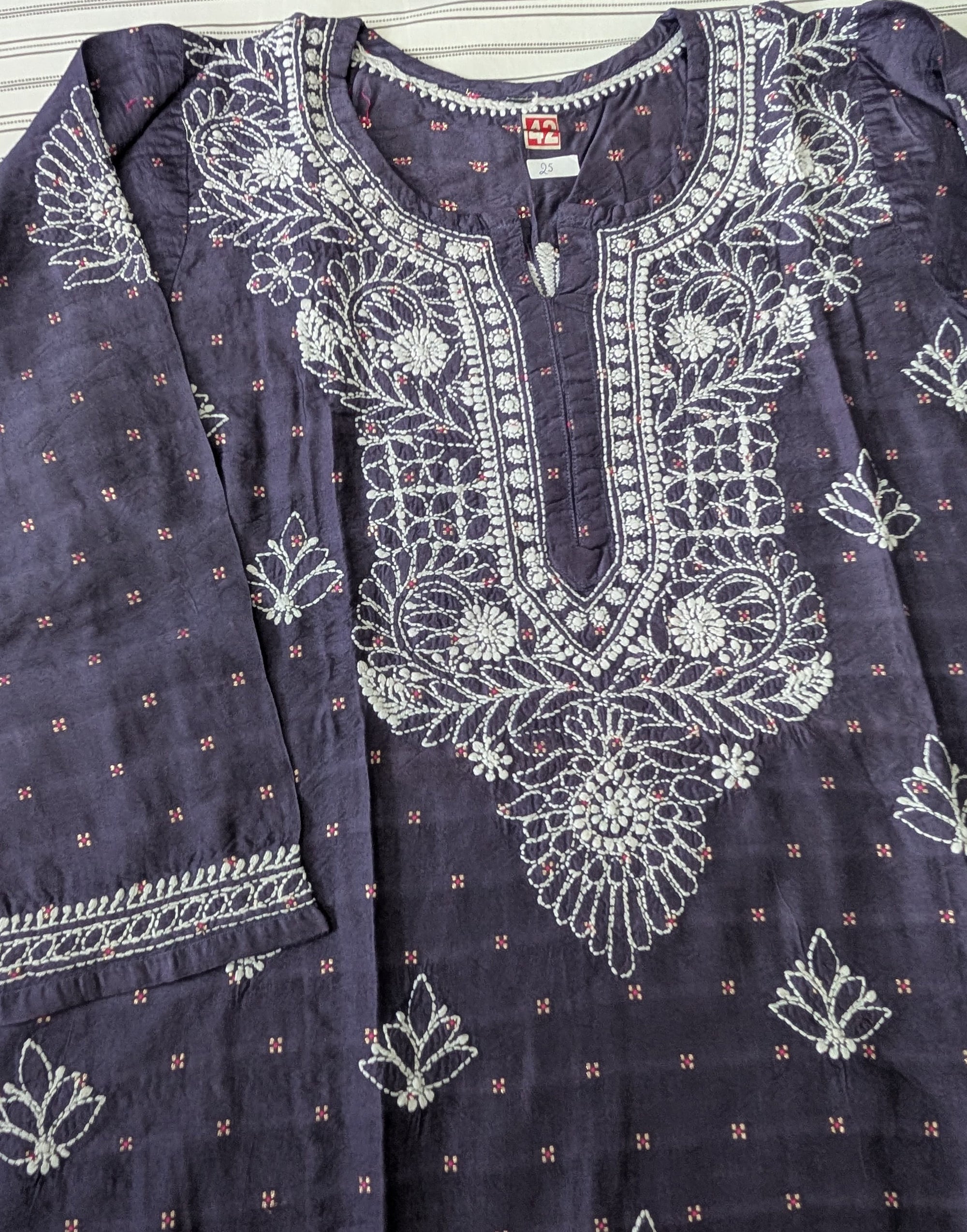 Chanderi kurti with shameez ( SOLD )
