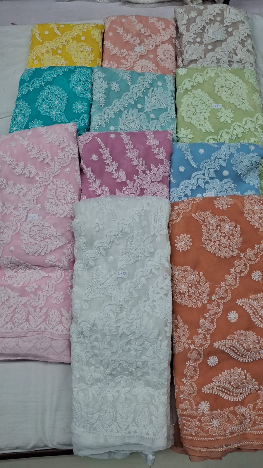 Pastel Georgette Chikankari Sarees (Pre-order)