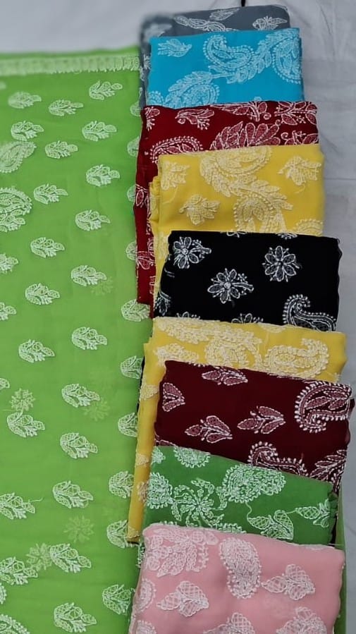 Colorful Chikankari Sarees (Pre-order)