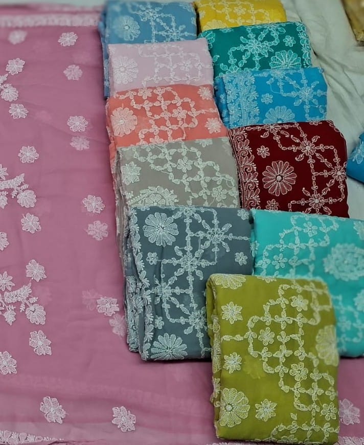 Beautiful Chikankari Georgette Sarees (Pre-order)