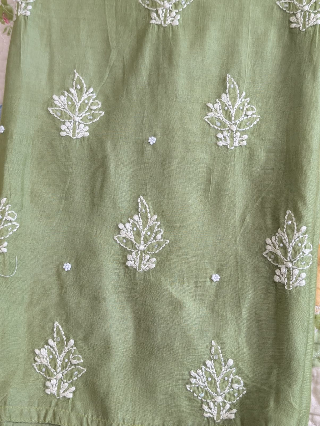 Chanderi Chikankari Kurti