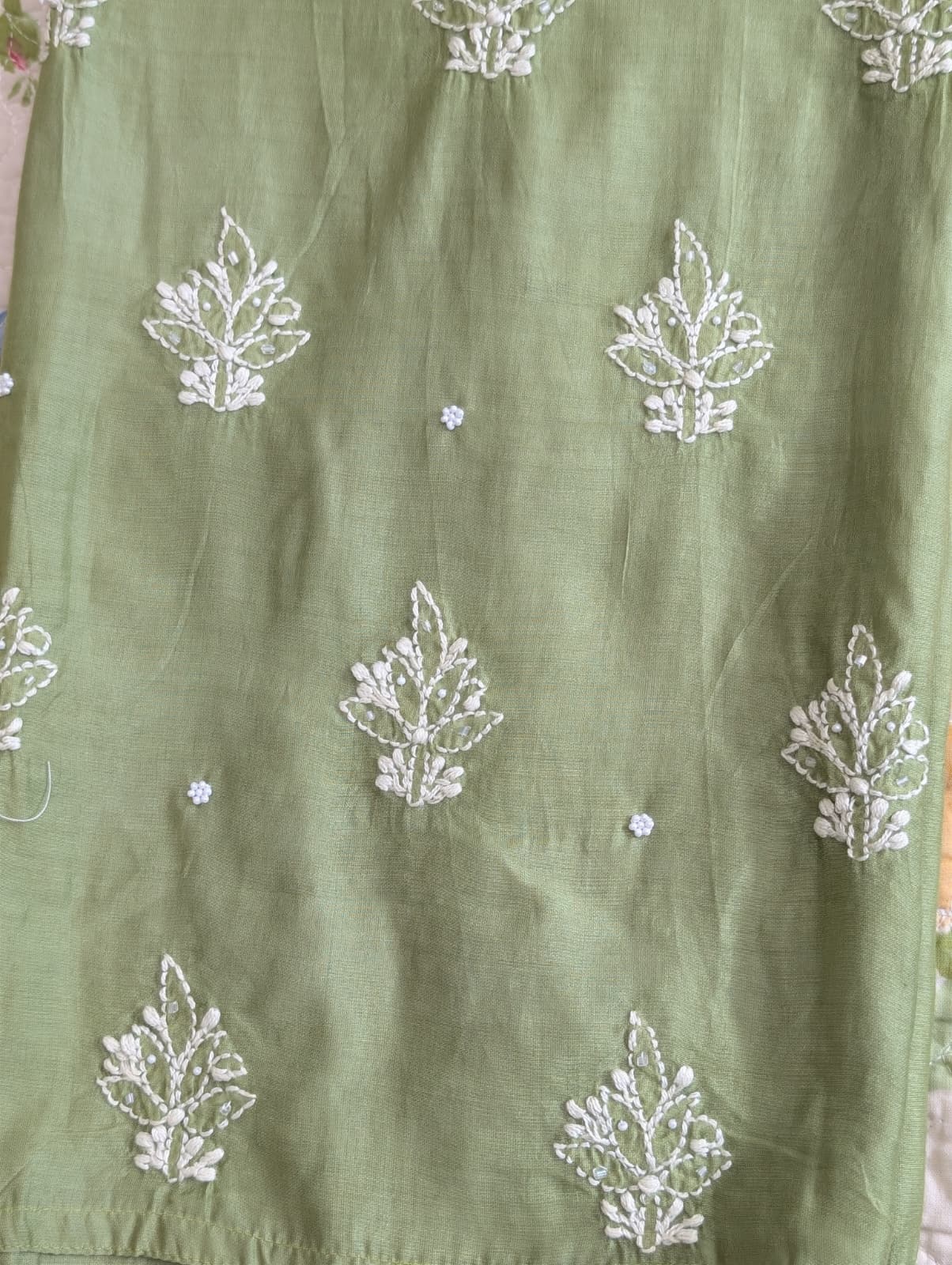Chanderi Chikankari Kurti