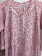 Chanderi Chikankari Kurti