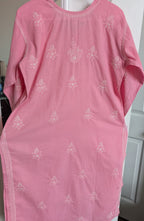Pink Cotton Long kurti