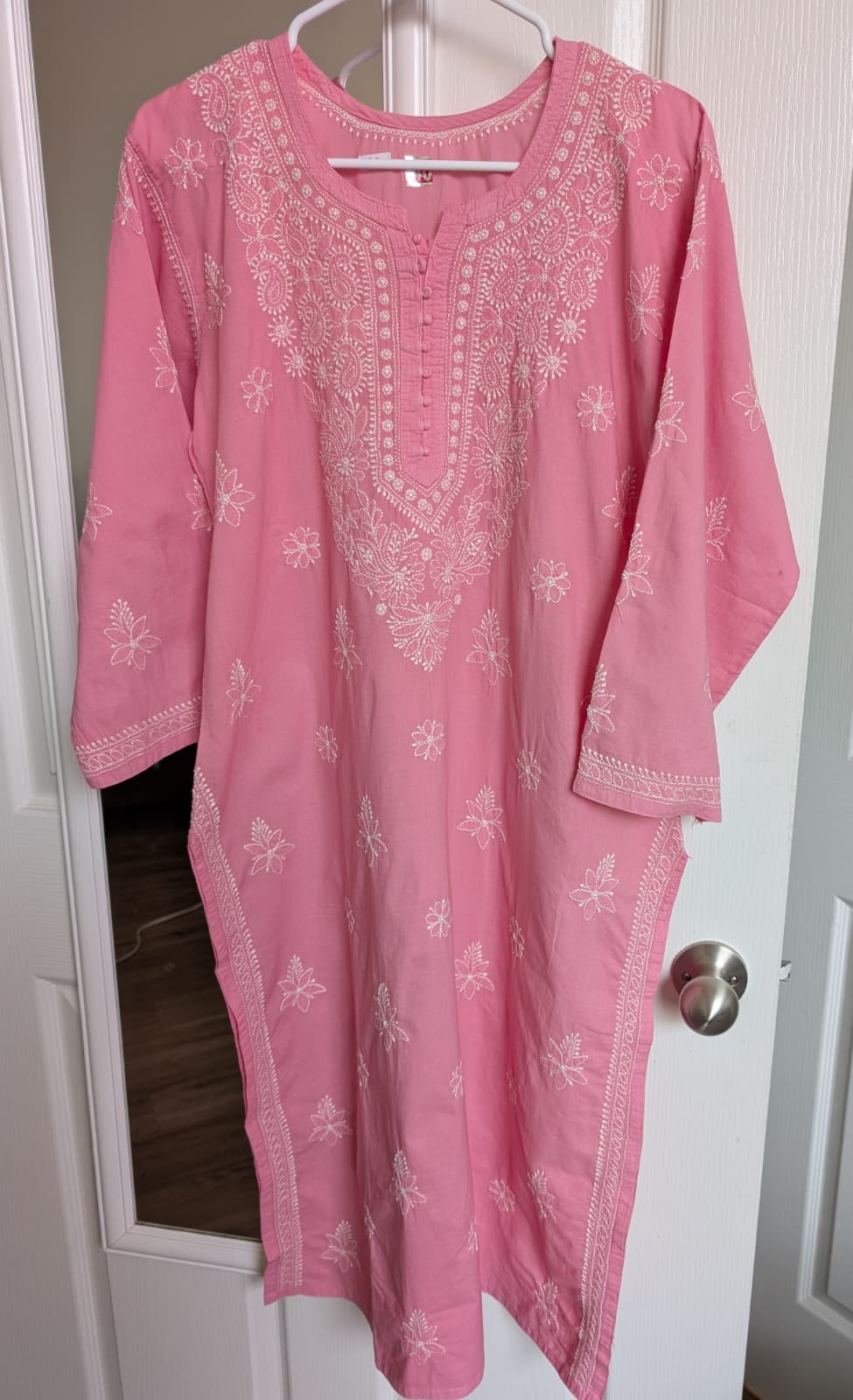 Pink Cotton Long kurti
