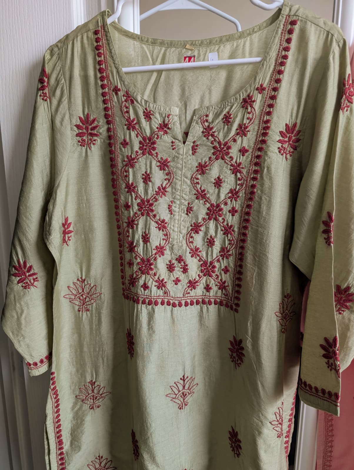 Chanderi  Chikankari kurtis