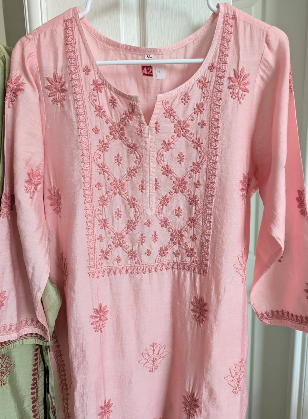 Chanderi  Chikankari kurtis