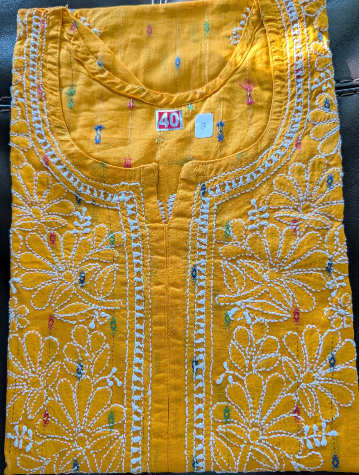 Cotton Multi Butti Mid-length Kurti