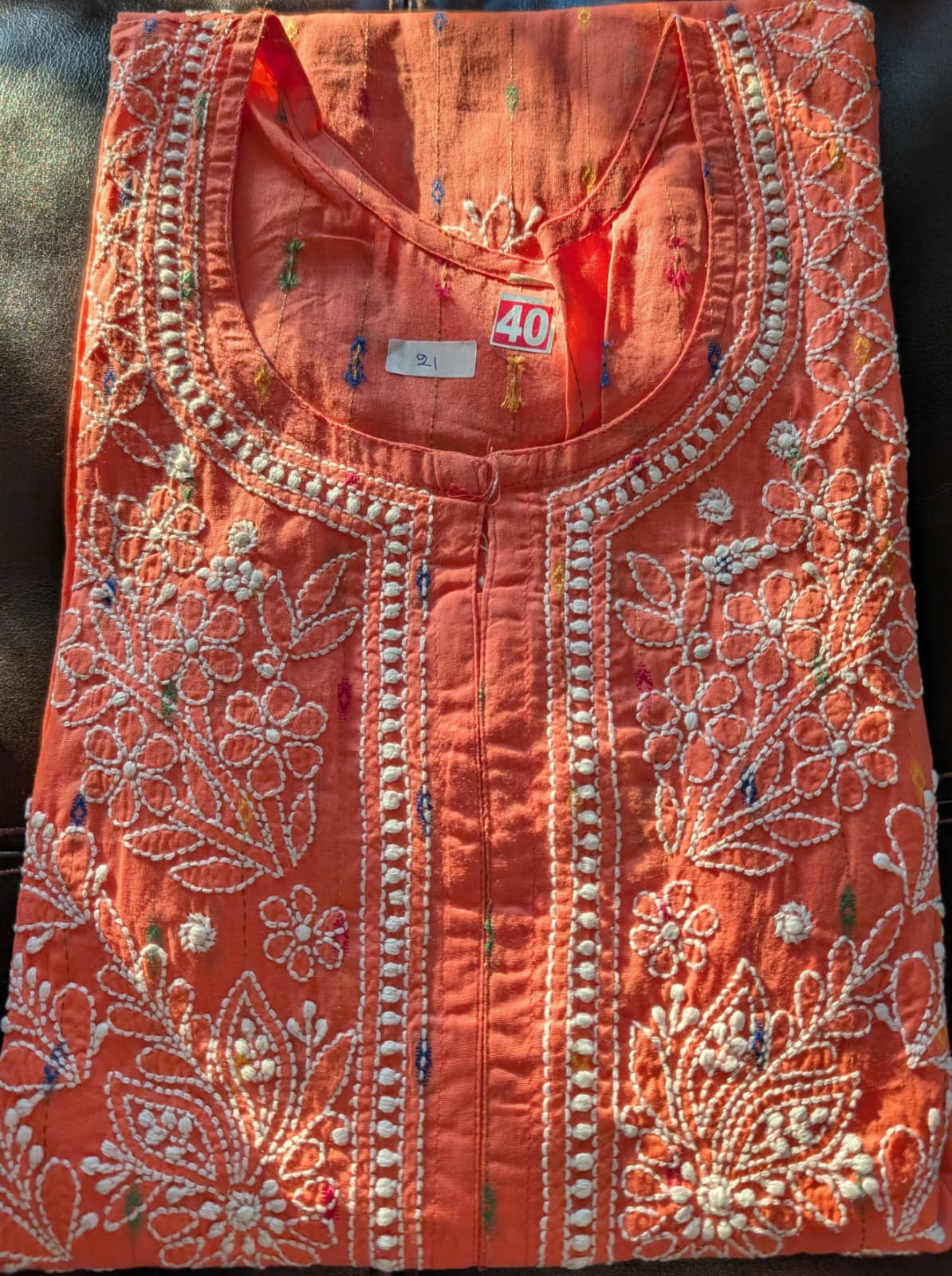 Cotton kurti with butti Chikakari Kurti