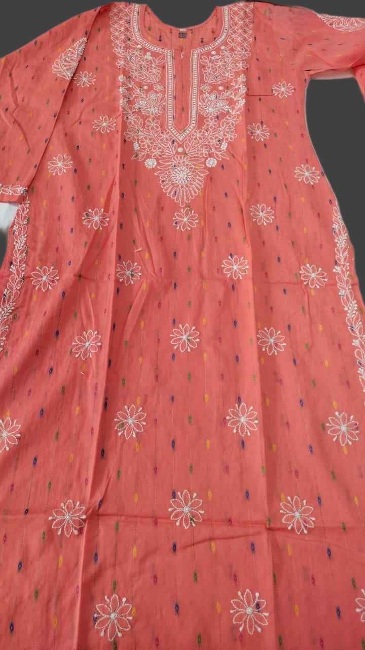 Cotton kurti with butti Chikakari Kurti