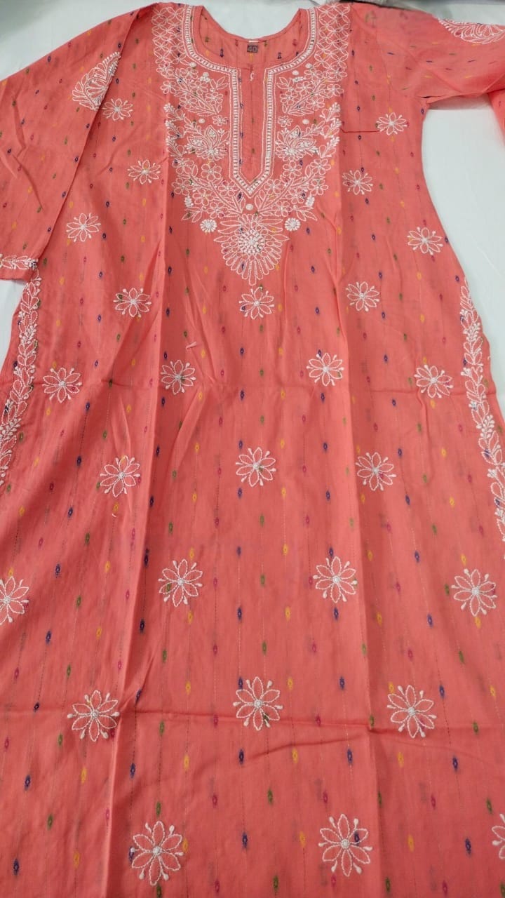 Cotton kurti with butti Chikakari Kurti