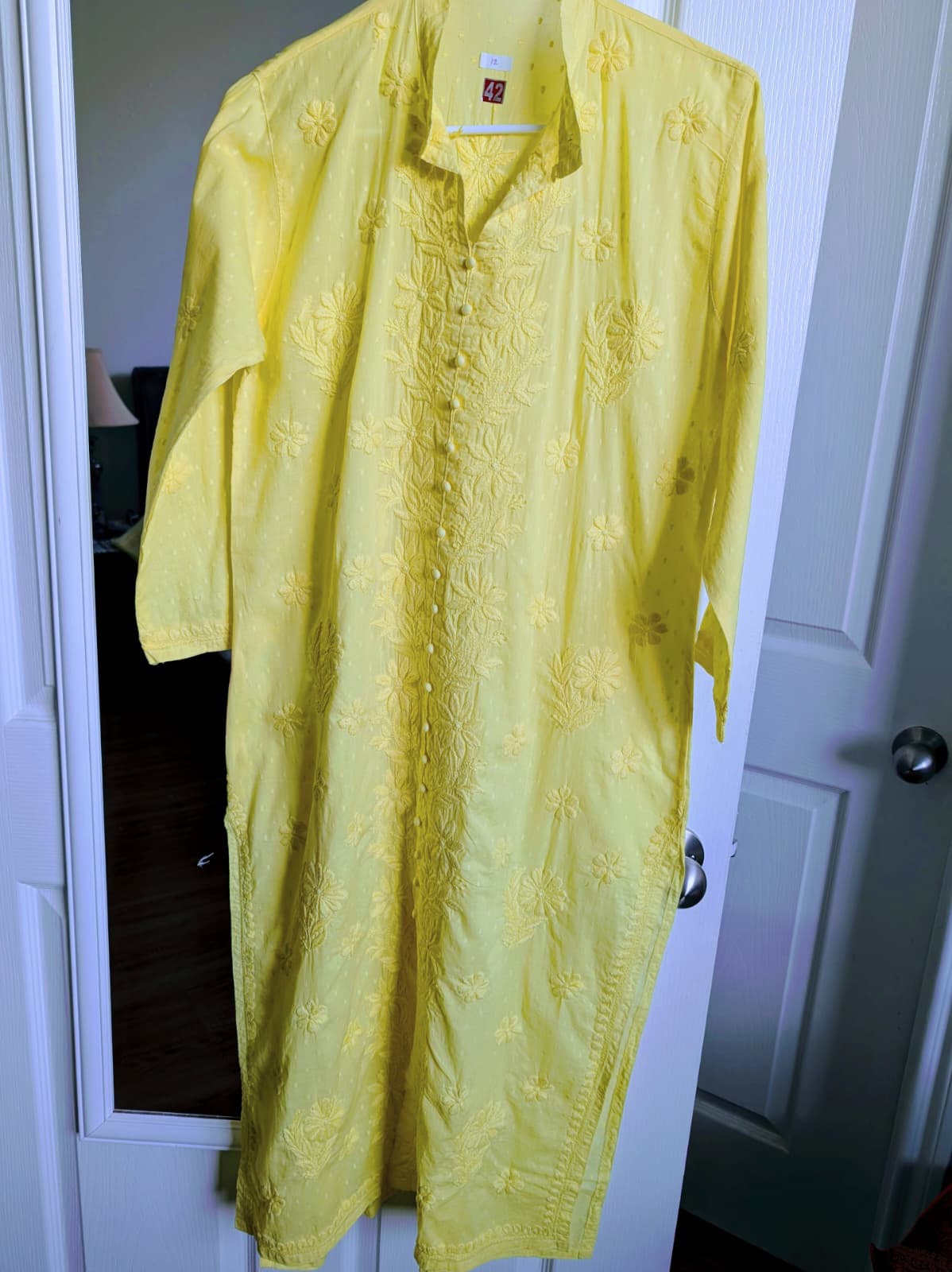 Dobby cotton button down Kurti with shameez