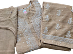 Golden Chanderi butti kurti set(with bottom)