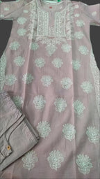 Kota Cotton Chikankari kurta with Shameez