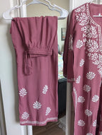 Rayon Chikankari Kurti with Palazzo