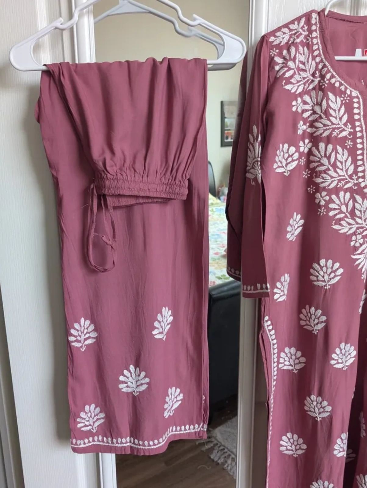 Rayon Chikankari Kurti with Palazzo