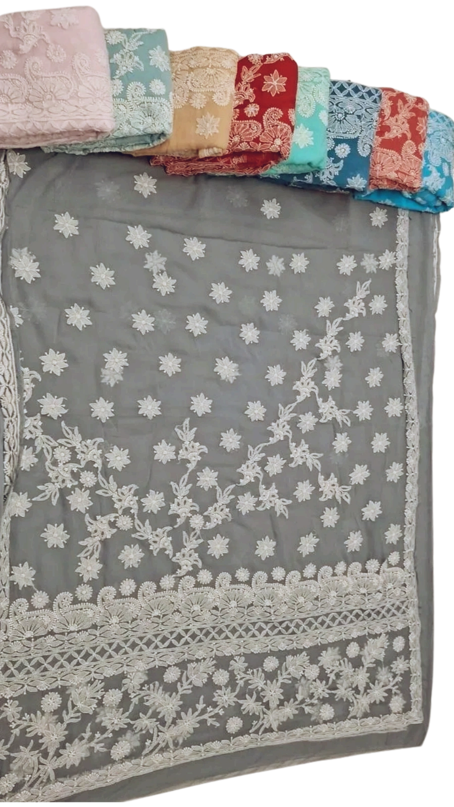 Floral Chikankari Sarees (Pre-order)
