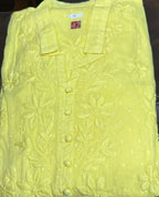 Dobby cotton button down Kurti with shameez