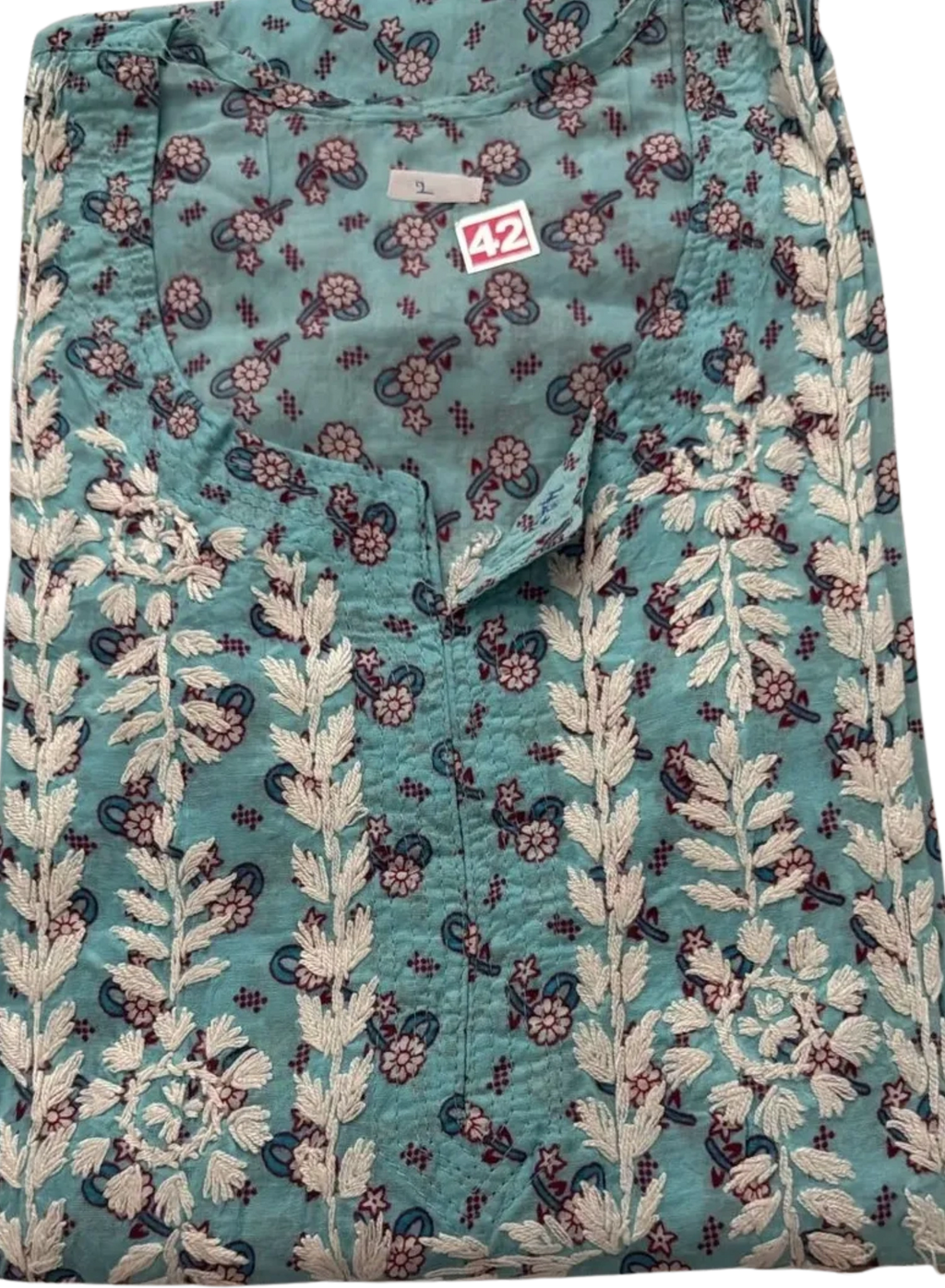 Printed Mul Cotton Chikankari Kurti