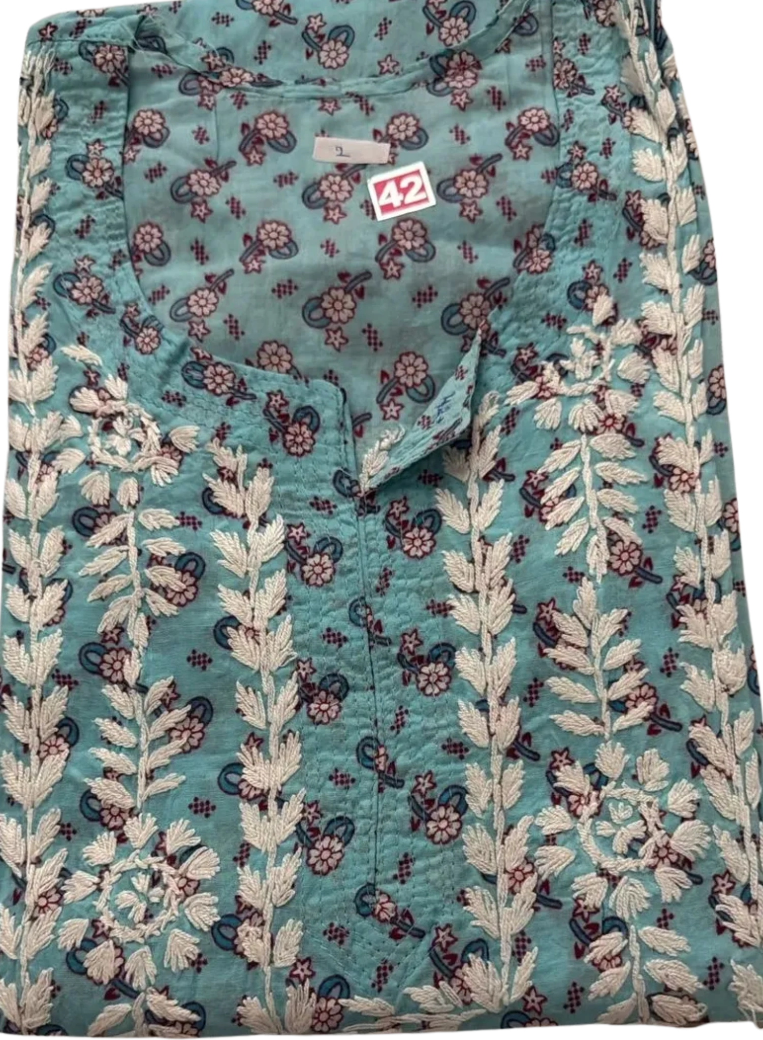 Printed Mul Cotton Chikankari Kurti