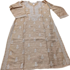 Golden Chanderi butti kurti set(with bottom)