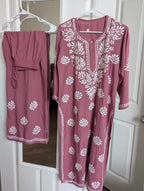 Rayon Chikankari Kurti with Palazzo