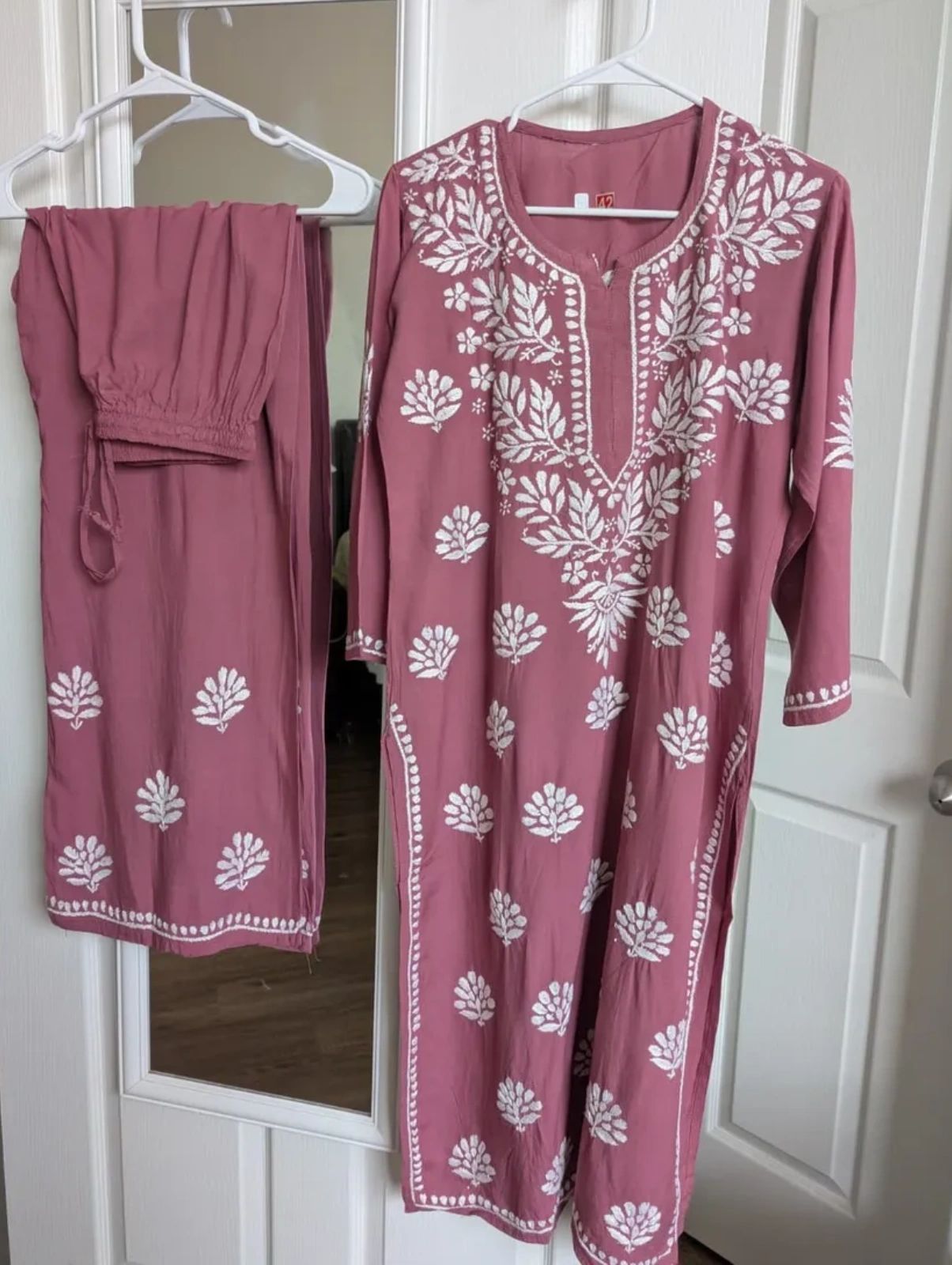 Rayon Chikankari Kurti with Palazzo