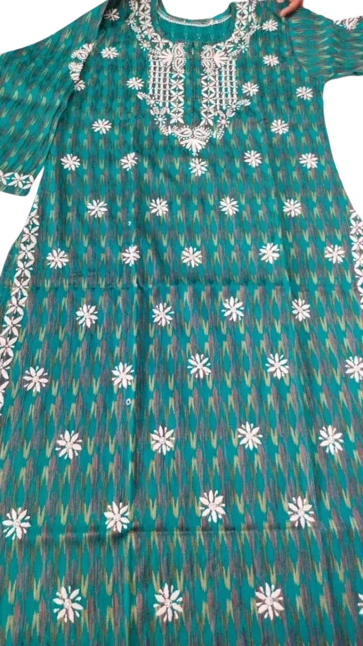 Patola Cotton Chikankari Kurti