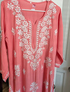 Modal Chikankari Long Kurtis in Vibrant Colors