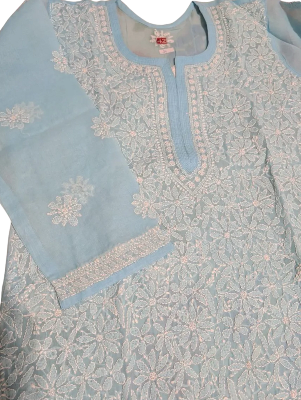 Jaaldaar Cotton Voile Chikankari Kurti