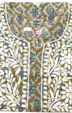 Printed Mul Cotton Chikankari Kurti