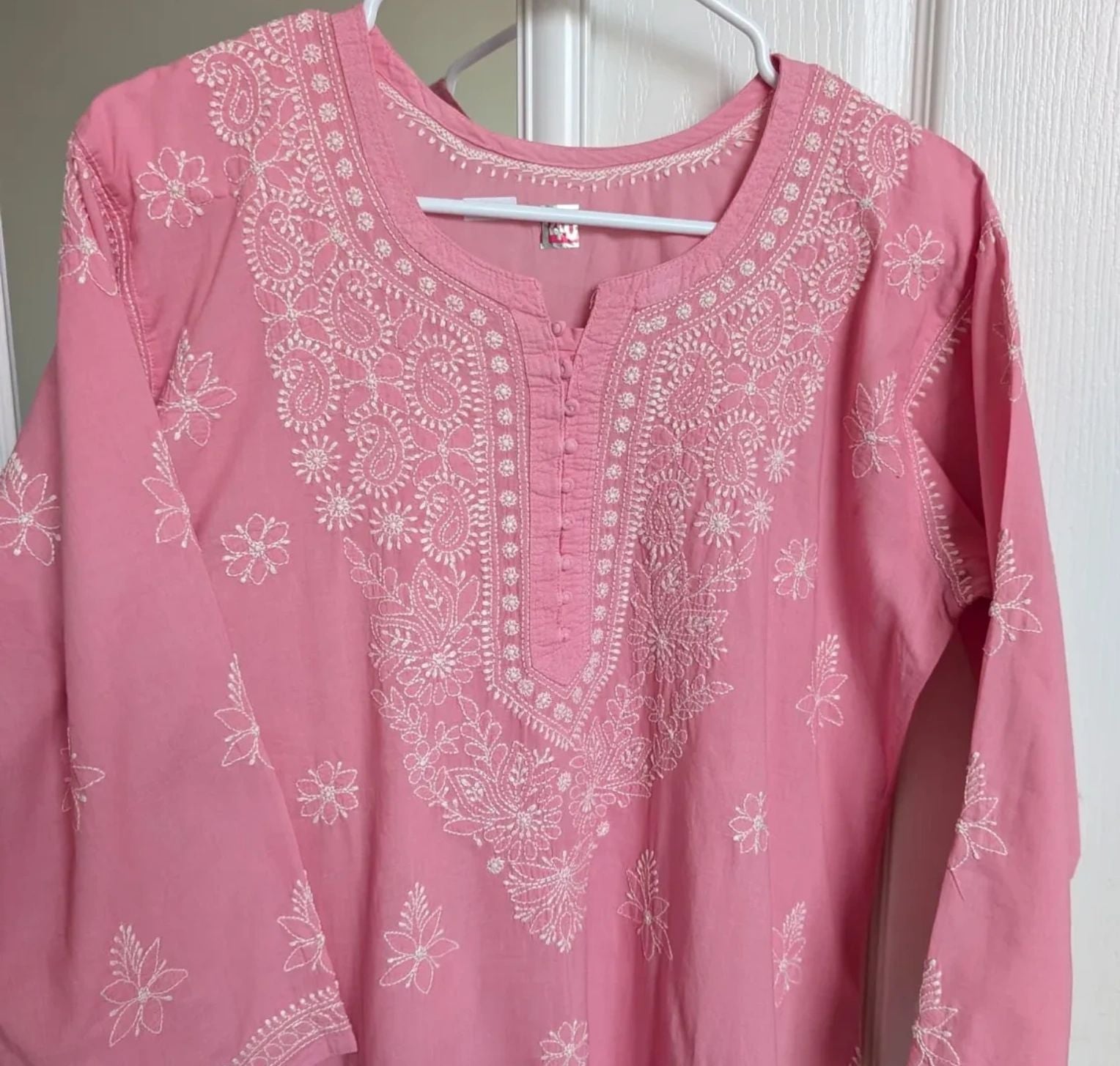 Pink Cotton Long kurti